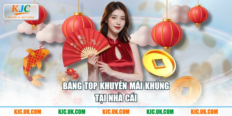 Bảng top khuyến mãi khủng tại nhà cái